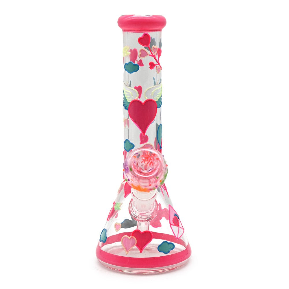 CUSTOM | 10Inch Pink Glass  Handcrafted Beaker Bongs