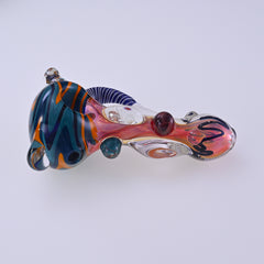 CUSTOM | 5" Glass Spoon Pipe for Dry Herb Layered Cane Glasswork