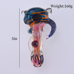 CUSTOM | 5" Glass Spoon Pipe for Dry Herb Layered Cane Glasswork