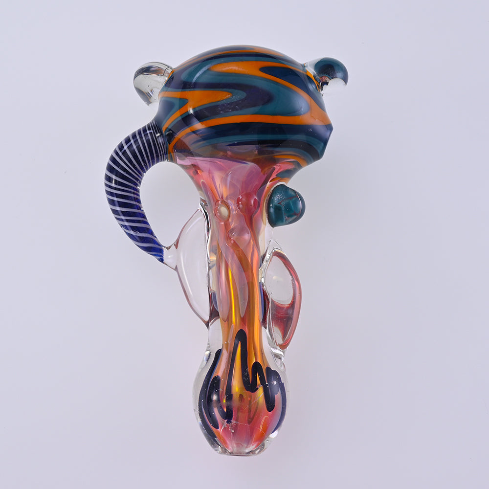 CUSTOM | 5" Glass Spoon Pipe for Dry Herb Layered Cane Glasswork