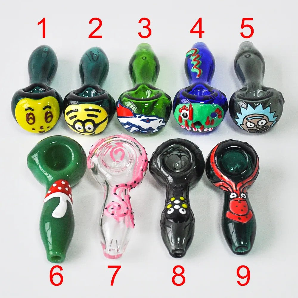 CUSTOM | 4" Spoon Pipe - High Quality Glass Hand Pipe | Water Bong Bubbler Alternative