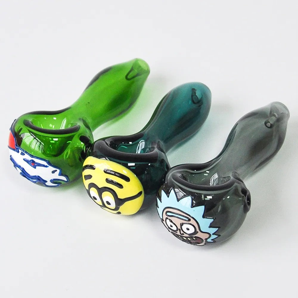 CUSTOM | 4" Spoon Pipe - High Quality Glass Hand Pipe | Water Bong Bubbler Alternative