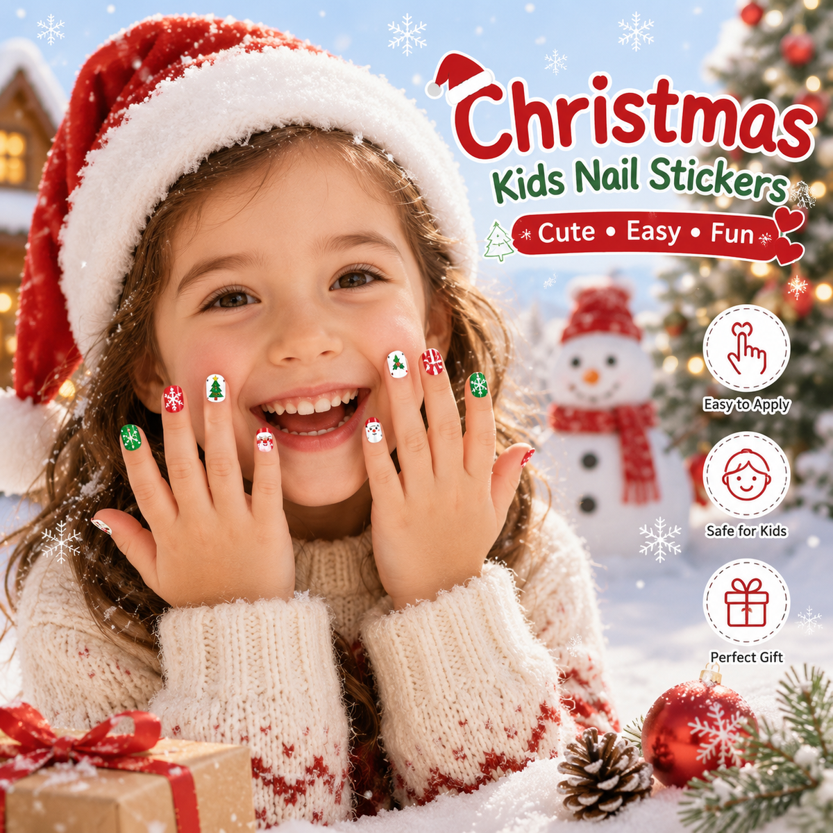 Kids Nail Wraps for Christimas🎅🎄