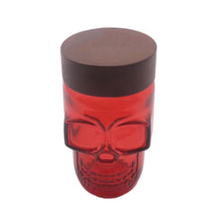 Colorful Transparent Skull-shaped Wood lid Airtight Jar