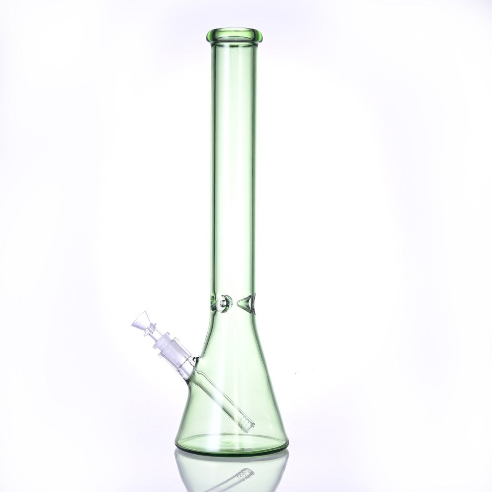 CUSTOM | 45cm/17.7 Inch Transparent Green Glass Water Pipe - Bubbler