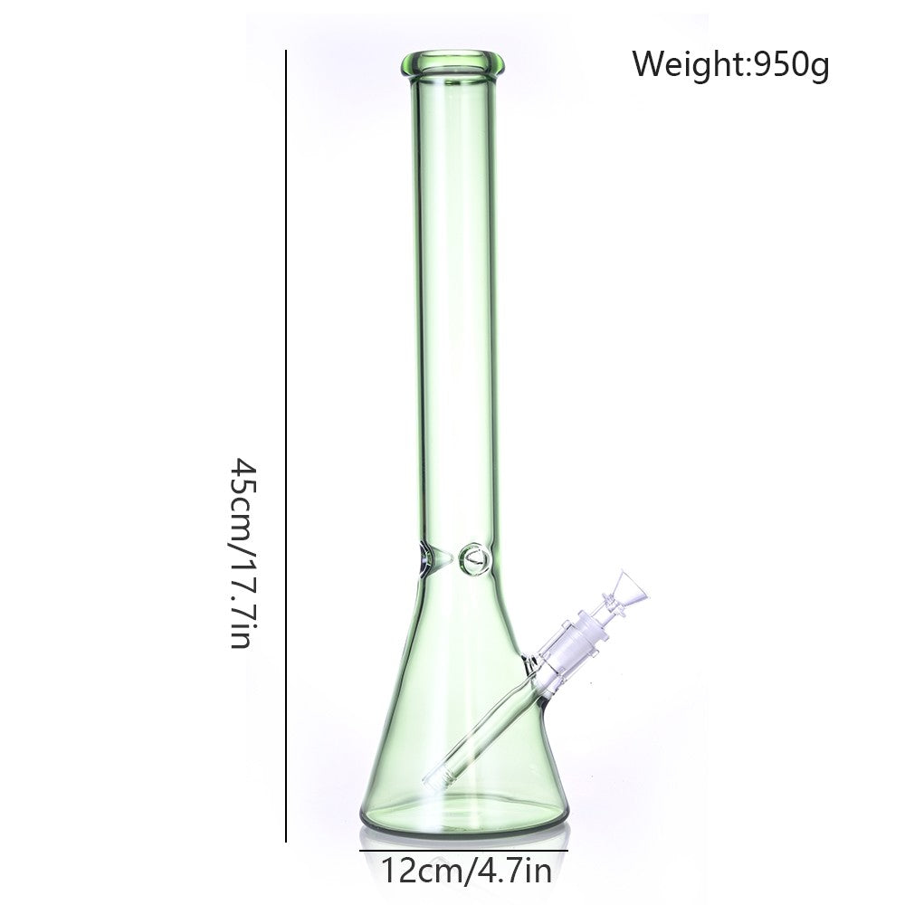 CUSTOM | 45cm/17.7 Inch Transparent Green Glass Water Pipe - Bubbler