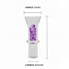 Glass Filter Tips with Inside Diamond Beads -0.43Inch W x 1.96Inch H