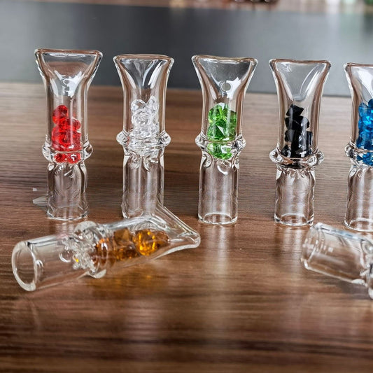 50 x 12 mm Colored Diamond Beads Glass Smoking Filter Tips