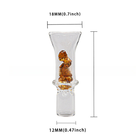 50 x 12 mm Colored Diamond Beads Glass Smoking Filter Tips