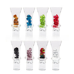 Glass Filter Tips with Inside Diamond Beads -0.43Inch W x 1.96Inch H