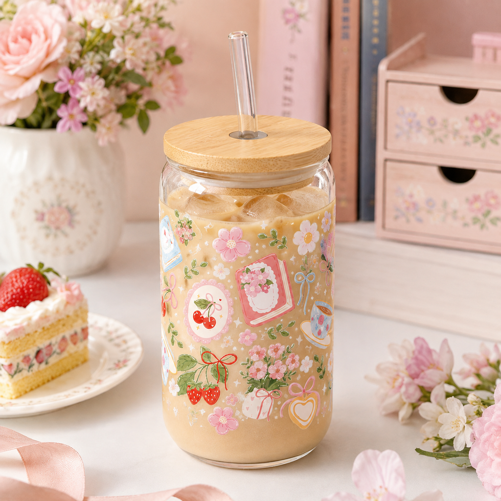16oz Cup Wrap 001 | Tea Time Blossom