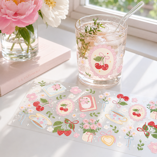 16oz Cup Wrap 001 | Tea Time Blossom