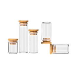 Custom Engraved Glass Storage Jar with Natural Wooden Lid – Multiple Sizes Available