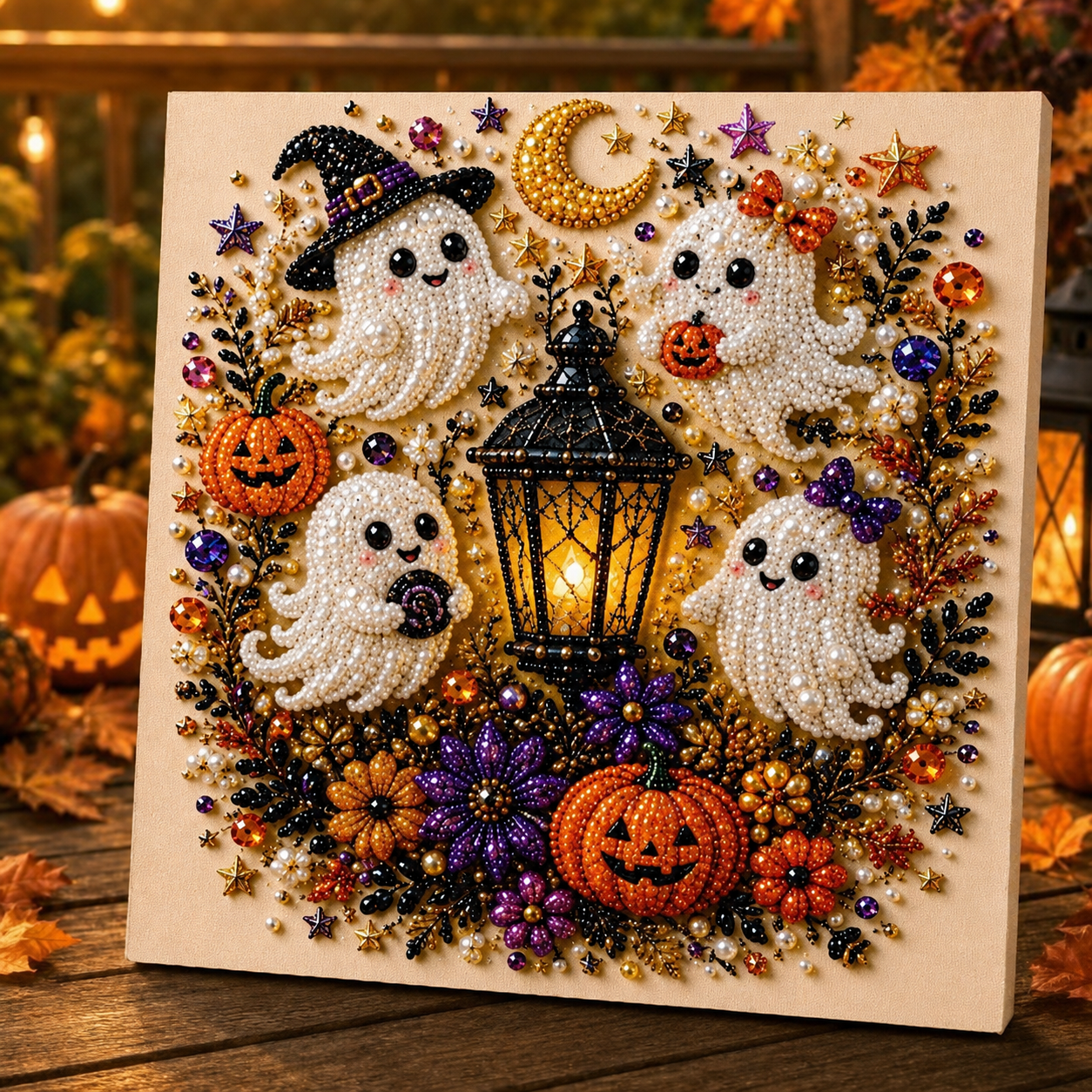 Pearl Painting Kit | Halloween with Frame 20x20cm