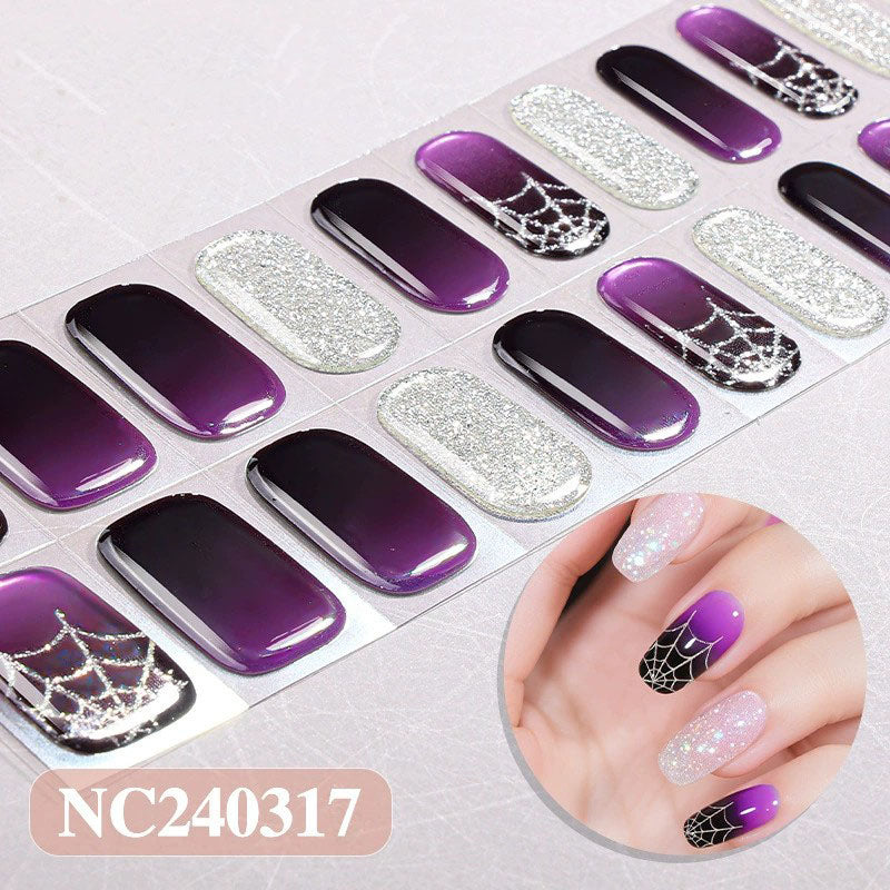 Semi-Cured Gel Nails - Halloween Purple Series👻💜