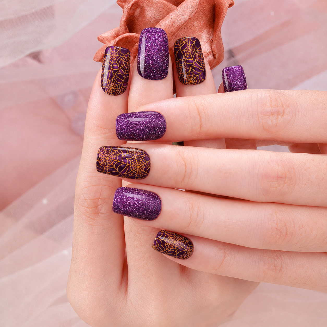 Semi-Cured Gel Nails - Halloween Purple Series👻💜
