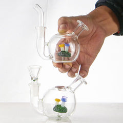 CUSTOM | 4.3" Ball Glass Bong Mushroom Filter Thick Water Pipe Bubbler W/Bowl