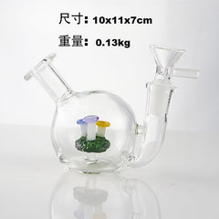 CUSTOM | 4.3" Ball Glass Bong Mushroom Filter Thick Water Pipe Bubbler W/Bowl