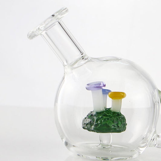 CUSTOM | 4.3" Ball Glass Bong Mushroom Filter Thick Water Pipe Bubbler W/Bowl