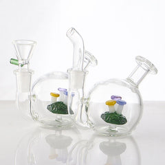 CUSTOM | 4.3" Ball Glass Bong Mushroom Filter Thick Water Pipe Bubbler W/Bowl