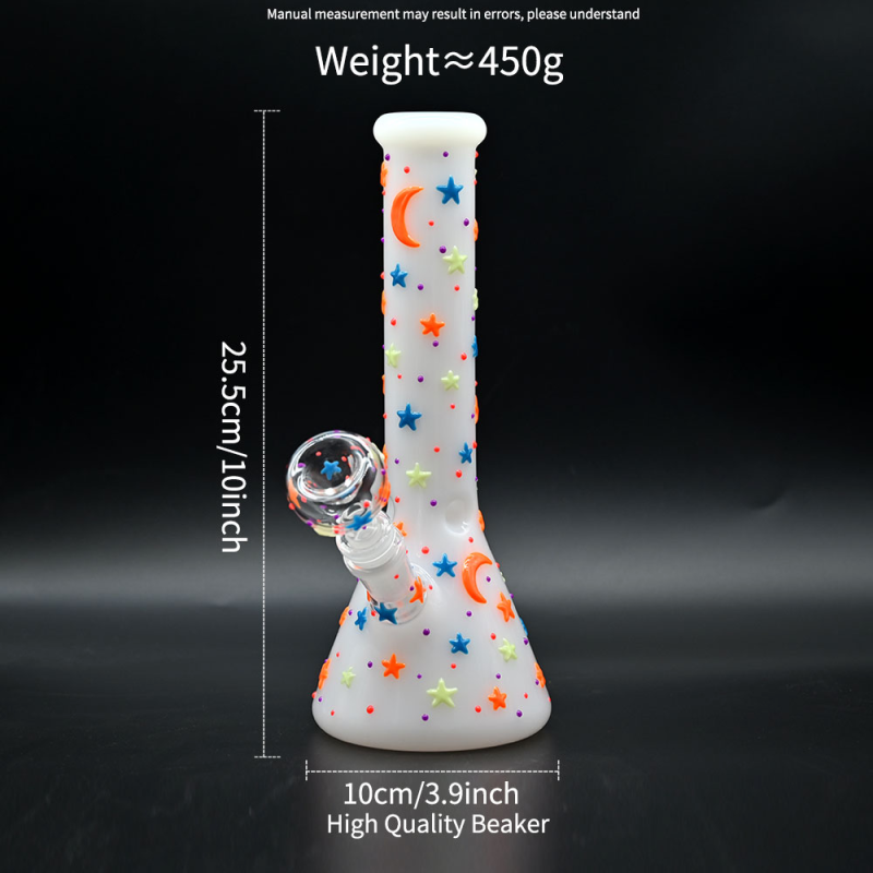 CUSTOM | 10inch Glow in the Dark Handcrafted High Quality Beaker - Glass Water Pipe