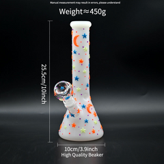 CUSTOM | 10inch Glow in the Dark Handcrafted High Quality Beaker - Glass Water Pipe