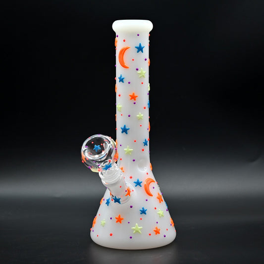 CUSTOM | 10inch Glow in the Dark Handcrafted High Quality Beaker - Glass Water Pipe