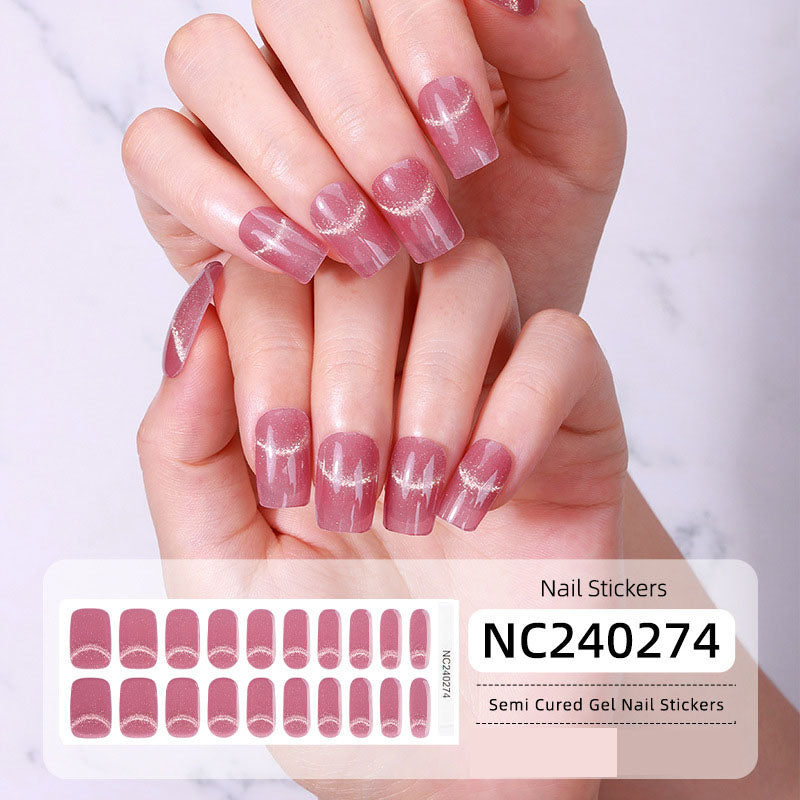 Semi-Cured Gel Nail Wraps - Light-Chasing Cat Eye💡✨