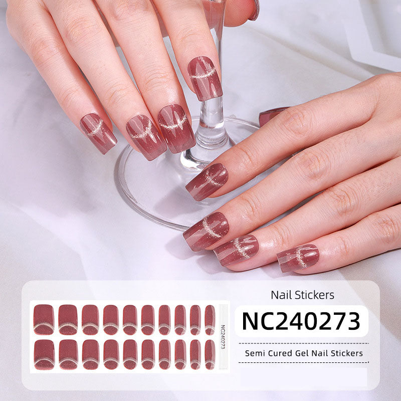 Semi-Cured Gel Nail Wraps - Light-Chasing Cat Eye💡✨