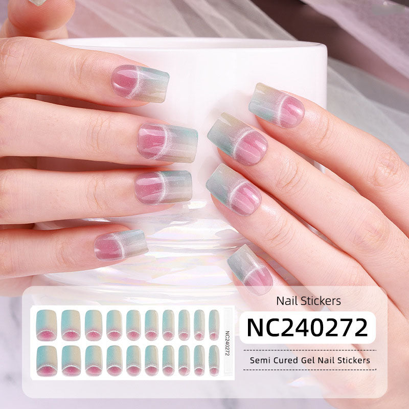 Semi-Cured Gel Nail Wraps - Light-Chasing Cat Eye💡✨