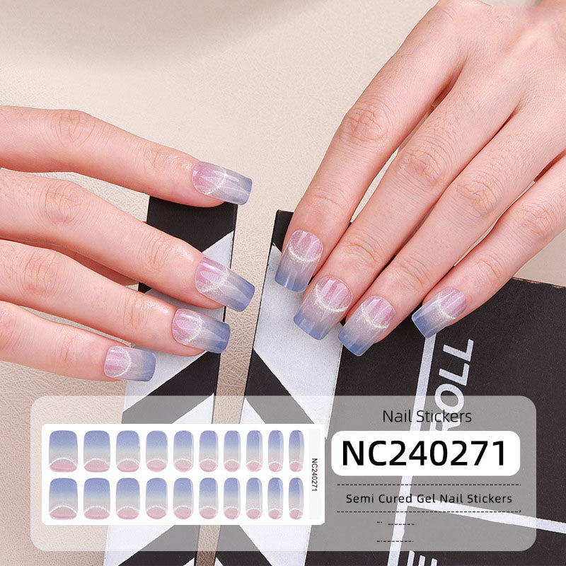 Semi-Cured Gel Nail Wraps - Light-Chasing Cat Eye💡✨