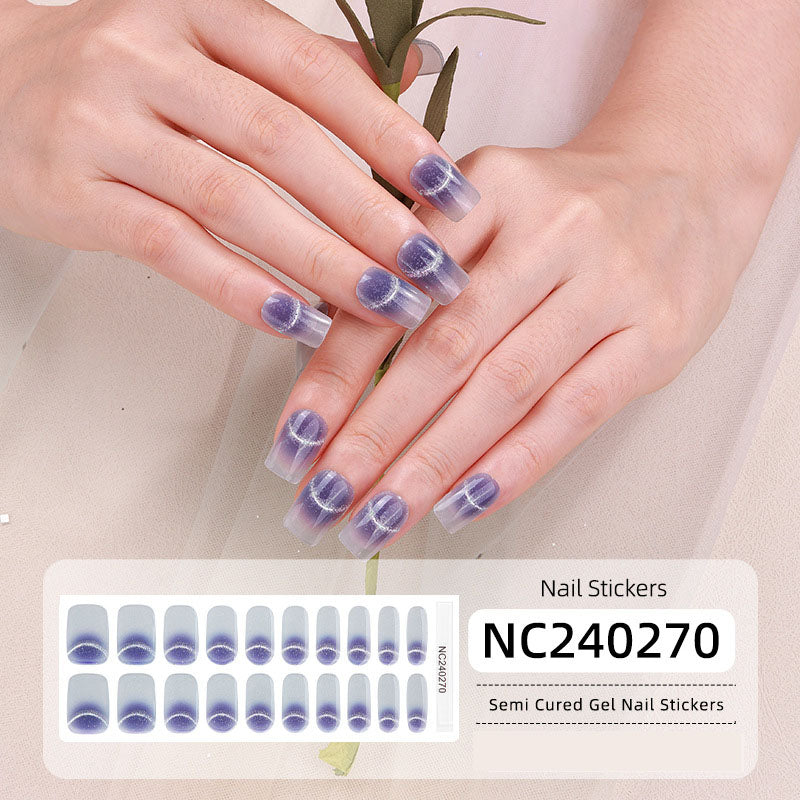Semi-Cured Gel Nail Wraps - Light-Chasing Cat Eye💡✨