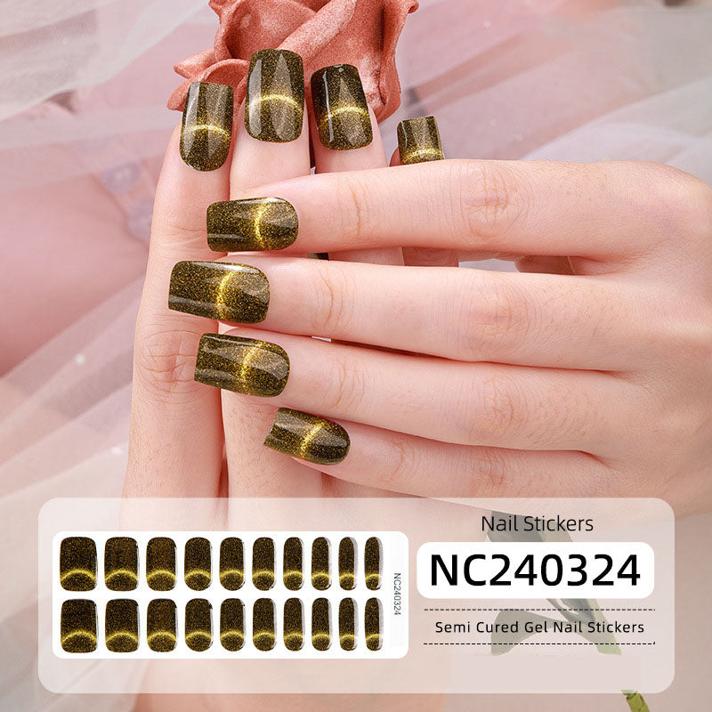Semi-Cured Gel Nail Wraps - Light-Chasing Cat Eye💡✨