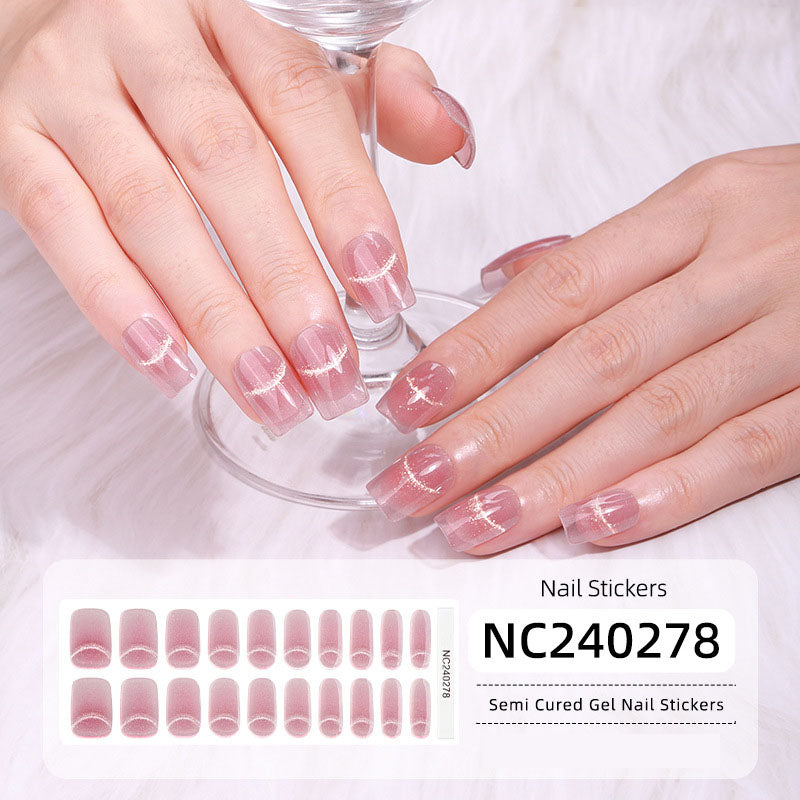 Semi-Cured Gel Nail Wraps - Light-Chasing Cat Eye💡✨