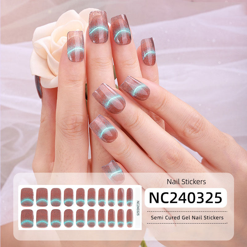 Semi-Cured Gel Nail Wraps - Light-Chasing Cat Eye💡✨