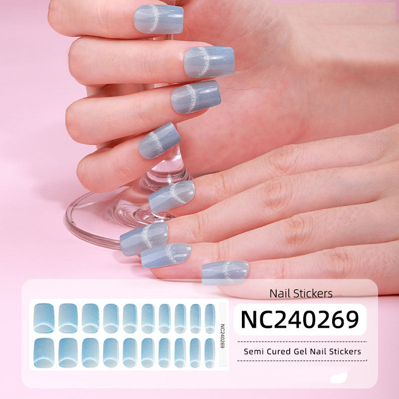 Semi-Cured Gel Nail Wraps - Light-Chasing Cat Eye💡✨