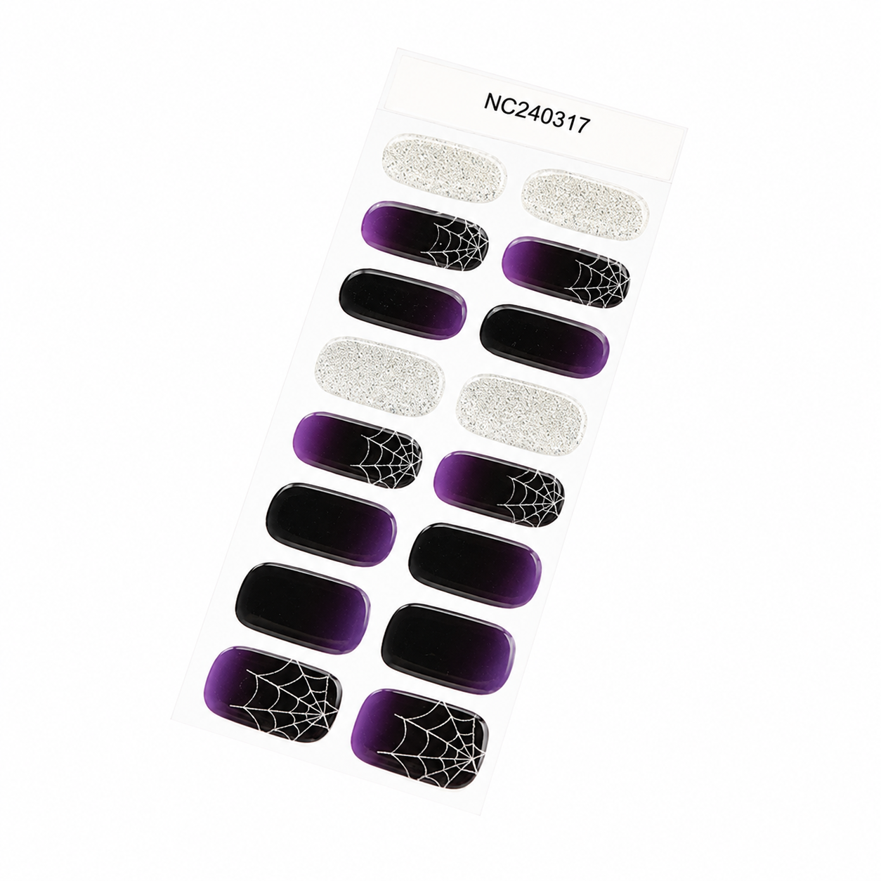 Semi-Cured Gel Nail Wraps - Midnight Web Glow🕸️💜