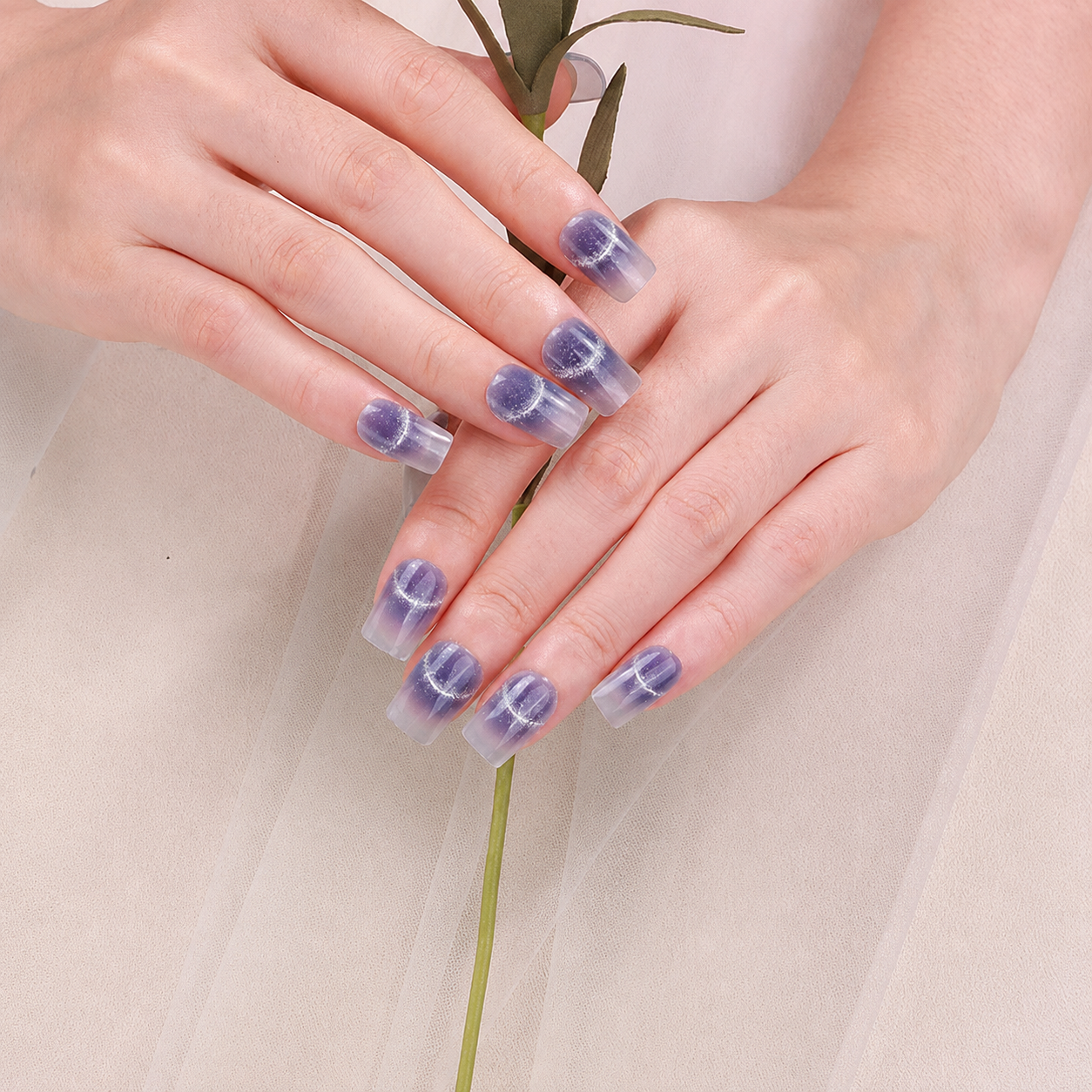 Semi-Cured Gel Nail Wraps - Light-Chasing Cat Eye💡✨