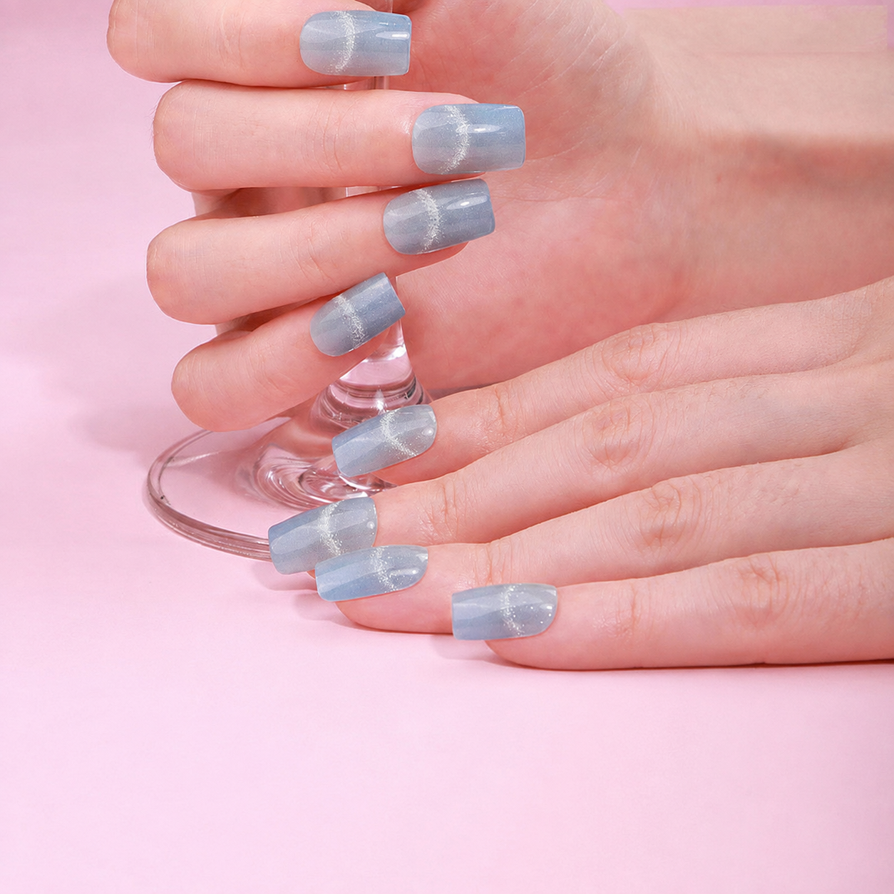 Semi-Cured Gel Nail Wraps - Light-Chasing Cat Eye💡✨