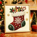 Pearl Painting Kit | Christmas Sock with Frame 20x20cm