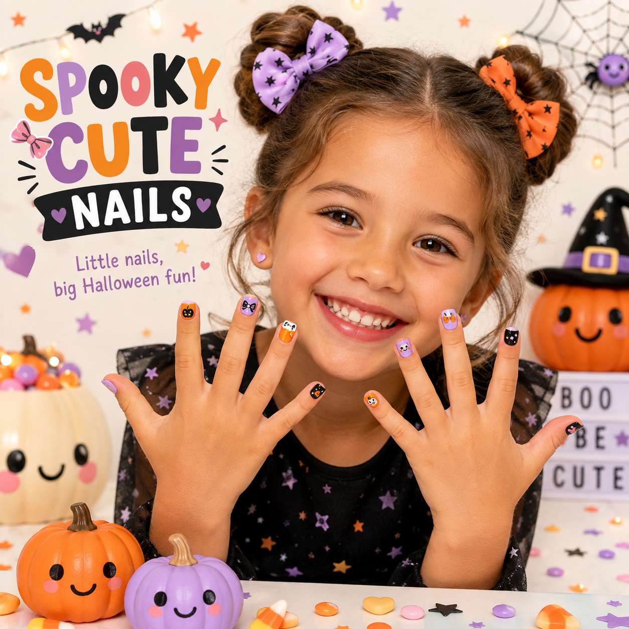 Kids Nail Wraps for Halloween👻🎃
