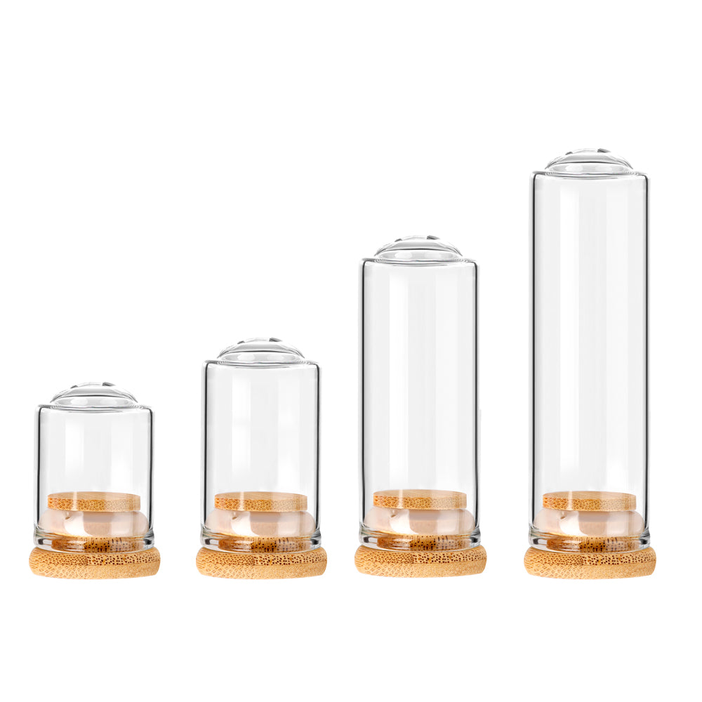 1oz Glass Display Dome Jar with Wood Lid – Custom Branding Available