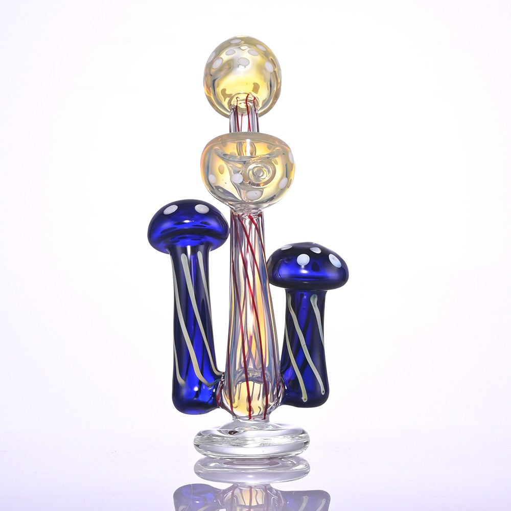 CUSTOM | 7.1 inch Handcrafted Mushroom Tree Hand Pipe - Bongs and Bubbler