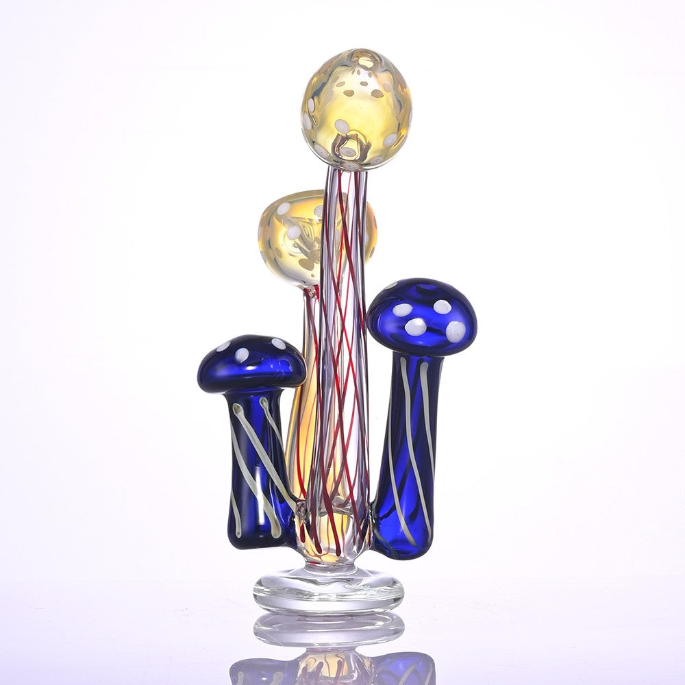 CUSTOM | 7.1 inch Handcrafted Mushroom Tree Hand Pipe - Bongs and Bubbler