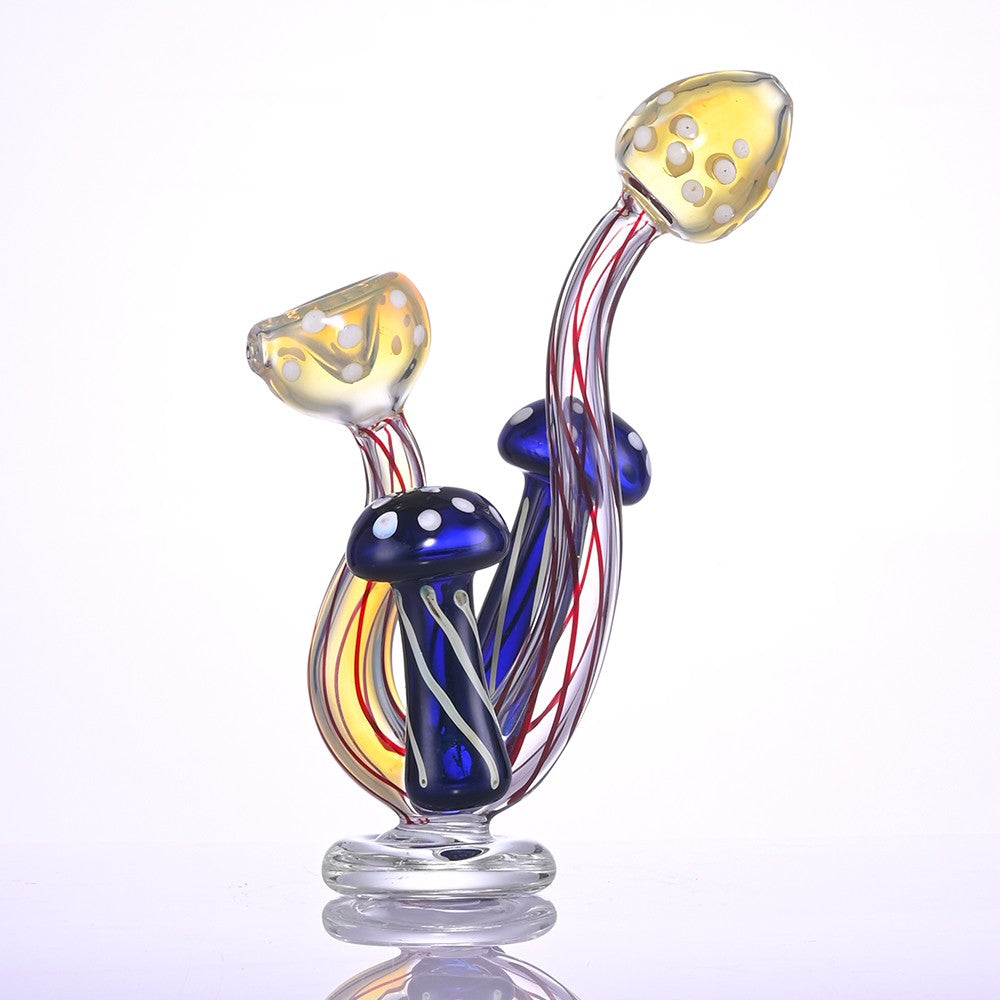 CUSTOM | 7.1 inch Handcrafted Mushroom Tree Hand Pipe - Bongs and Bubbler