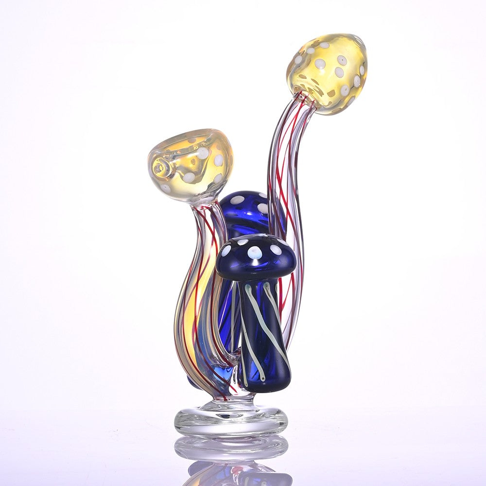 CUSTOM | 7.1 inch Handcrafted Mushroom Tree Hand Pipe - Bongs and Bubbler