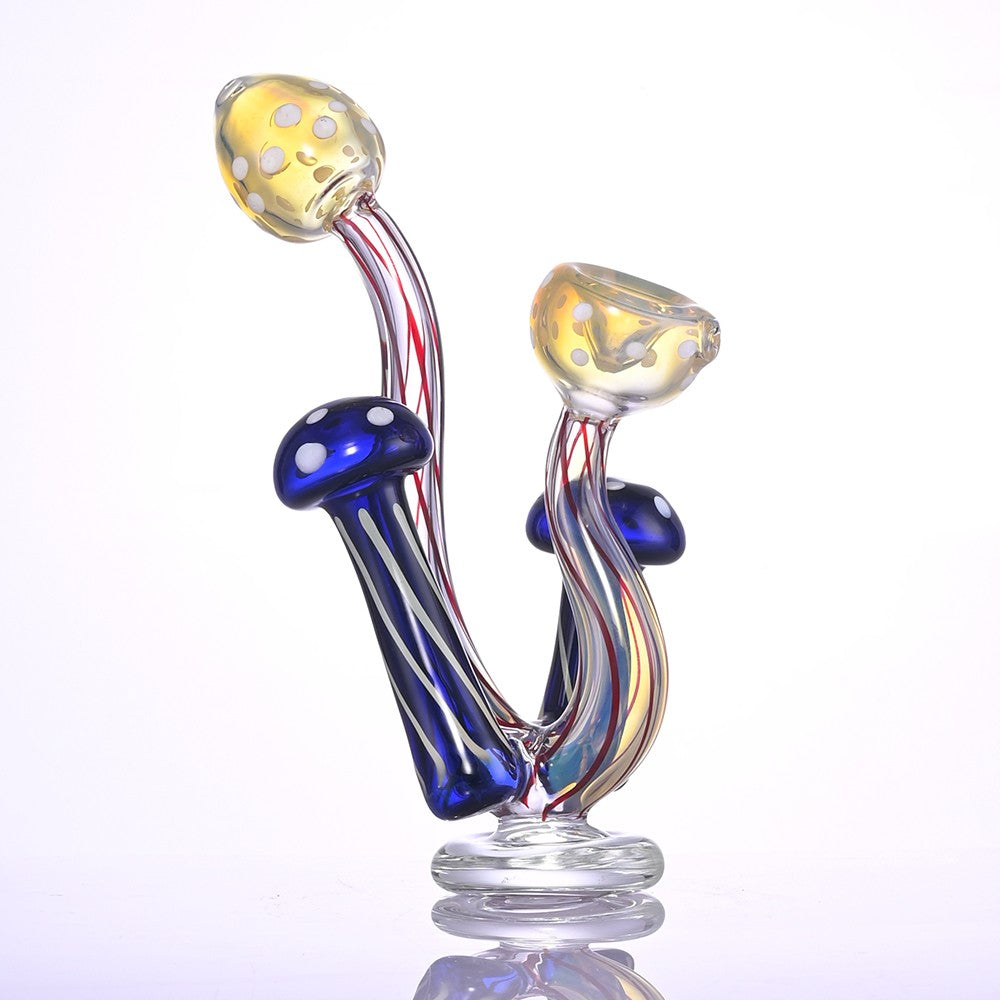 CUSTOM | 7.1 inch Handcrafted Mushroom Tree Hand Pipe - Bongs and Bubbler