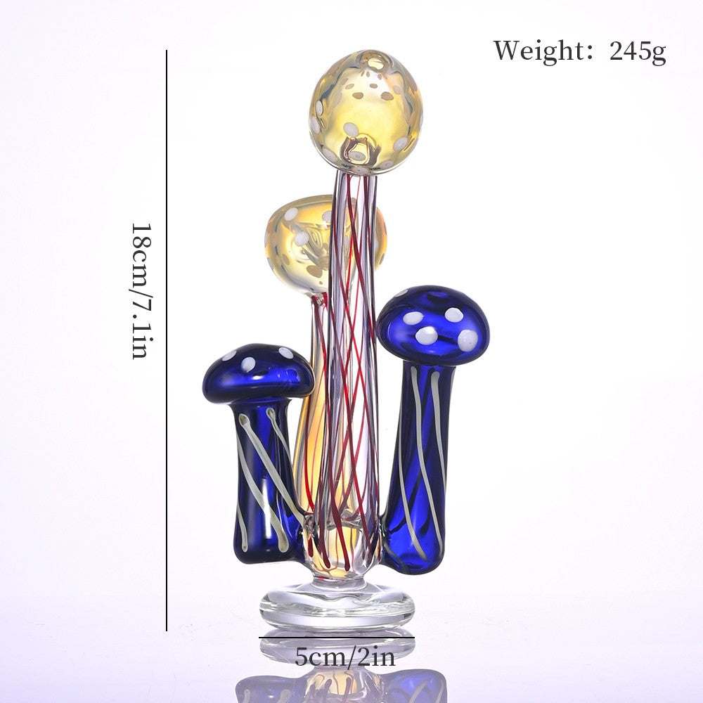 CUSTOM | 7.1 inch Handcrafted Mushroom Tree Hand Pipe - Bongs and Bubbler