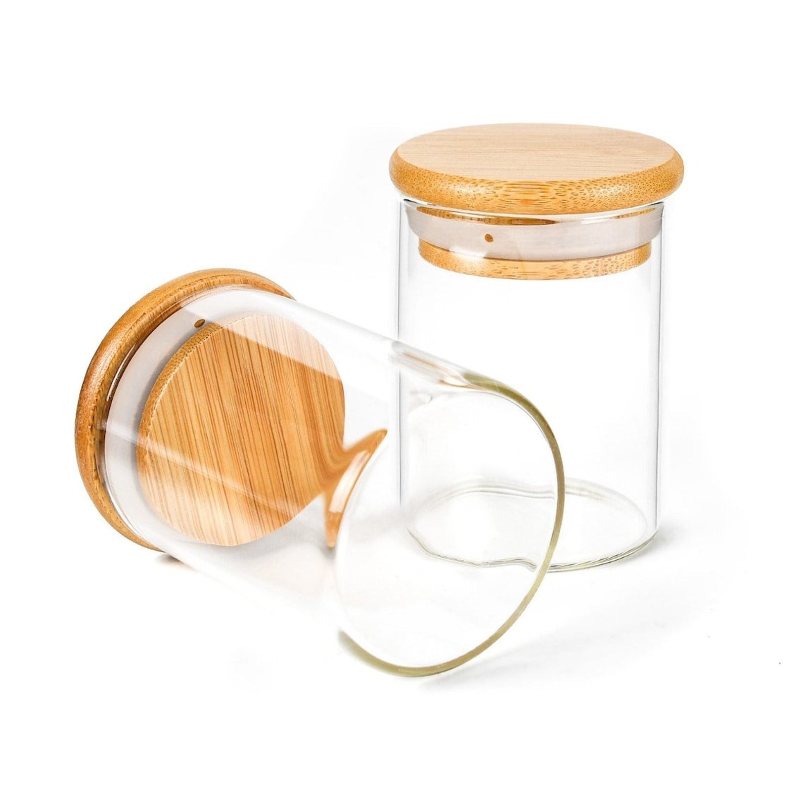 10oz Glass Storage Jar with Wooden Lid – Custom Logo Print or Etched Lid