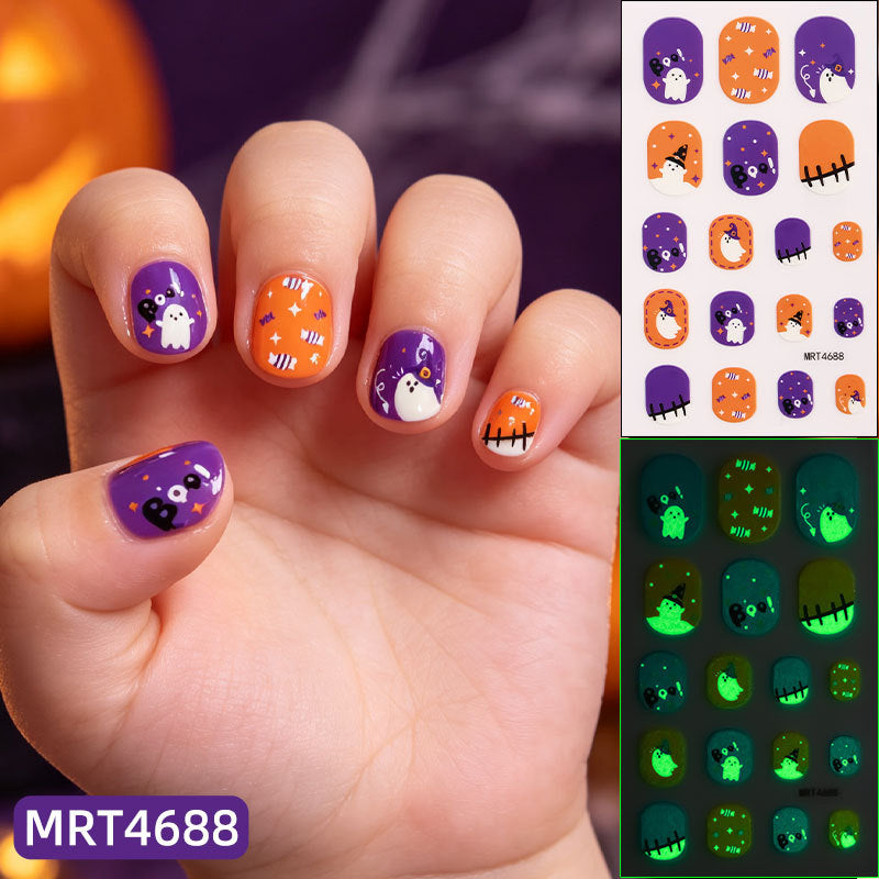 Kids Nail Wraps for Halloween👻🎃